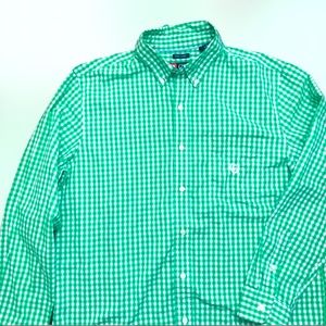 CHAPS Easy Care Men's LARGE Bright Green Long Sleeve Button Up Shirt